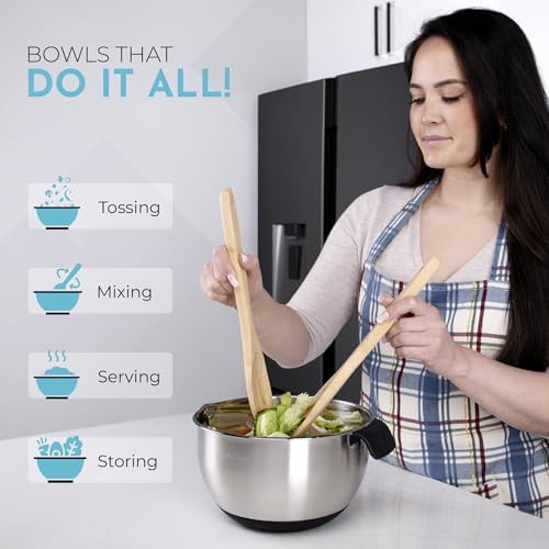 Stainless steel mixing bowls with handle set — photo 4
