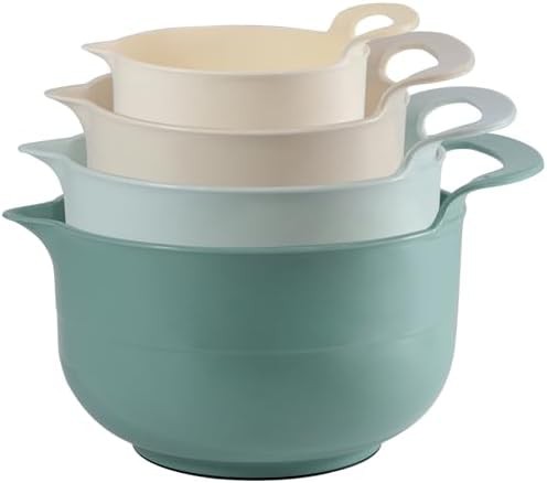 Light green nesting bowls with pour spouts