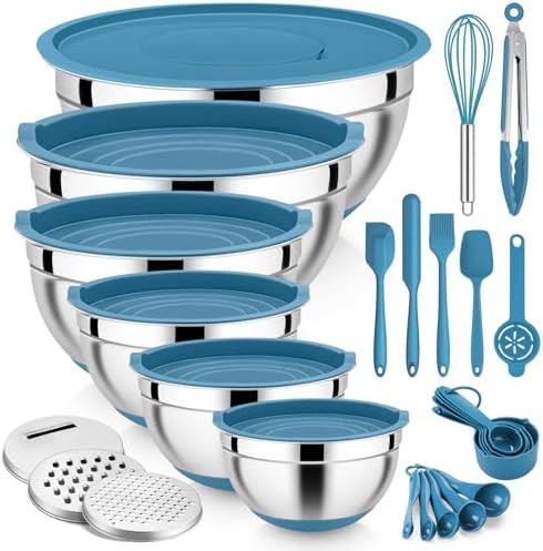 Blue twenty five piece grater attachment set