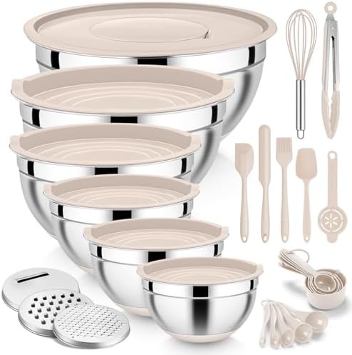 Khaki twenty five piece nesting prep set