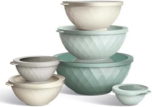 Mint diamond plastic nesting mixing bowl set — photo 4