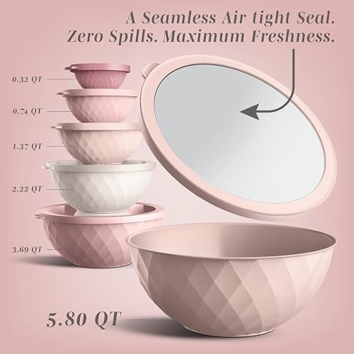Pink diamond airtight lid prep bowl set — photo 3