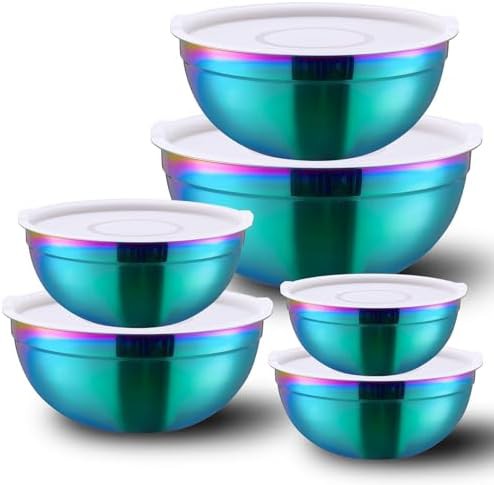 Rainbow stainless steel 5-quart nesting mixing bowl