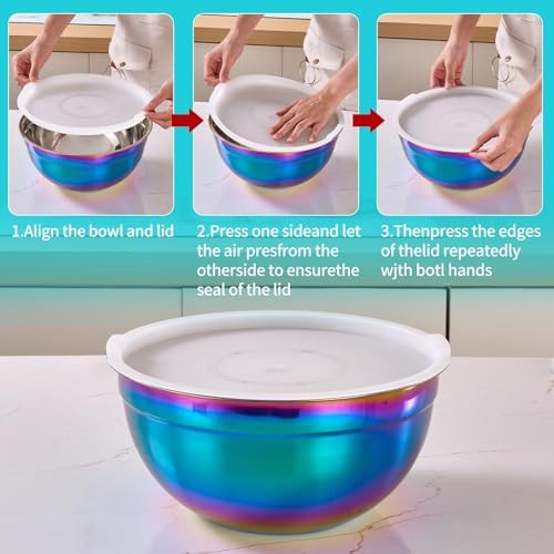 Rainbow stainless steel 5-quart nesting mixing bowl — photo 3
