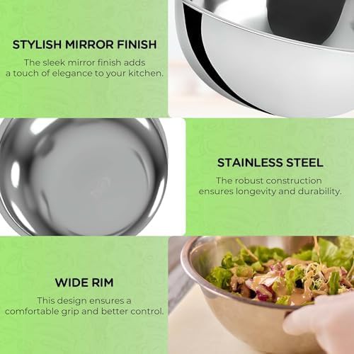 Two Pack Stainless Steel Three Quart Bowls — photo 5