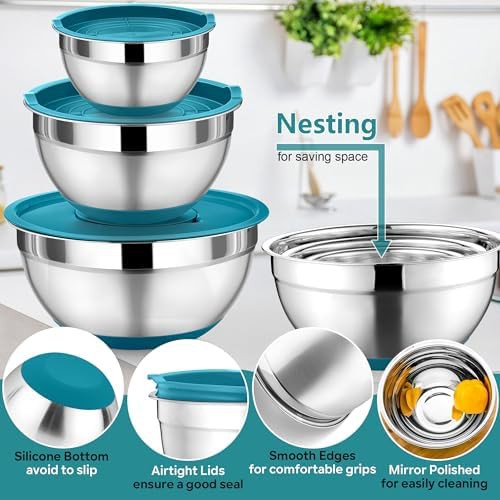Blue nesting bowls with grater attachments — photo 4