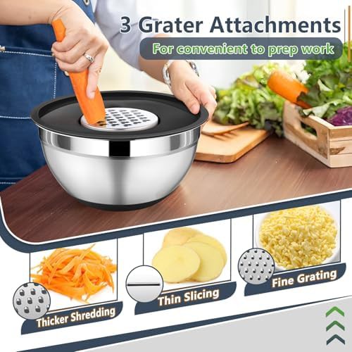 Black stainless steel salad bowl set — photo 3