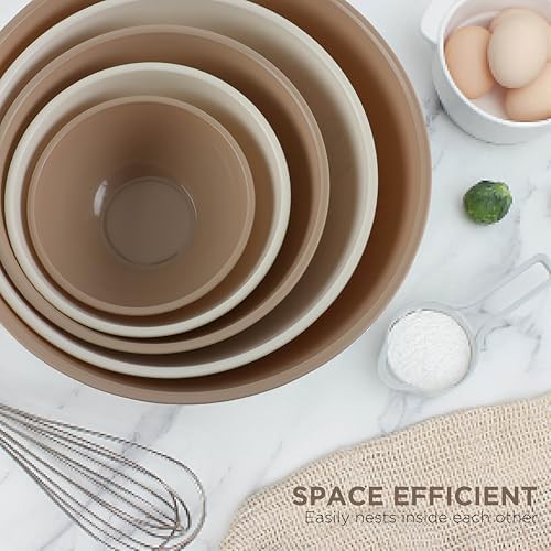 Brown plastic nesting prep mixing bowl — photo 3