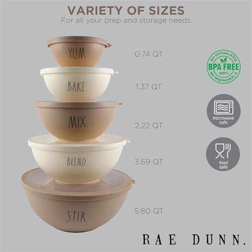 Brown plastic nesting prep mixing bowl — photo 4