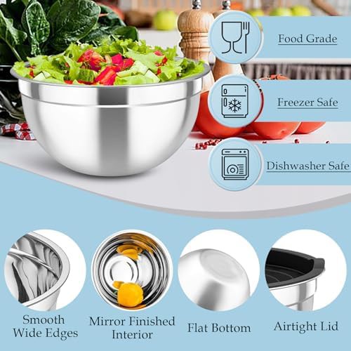 Stainless Steel Nesting Salad and Serving Bowls — photo 4