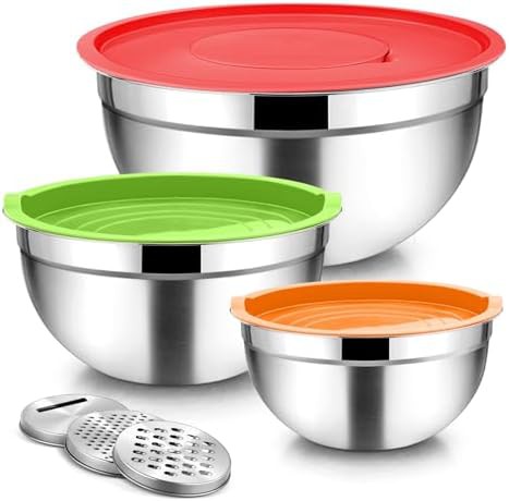 Stainless Nesting Bowls with Storage Lids