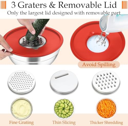 Stainless Nesting Bowls with Storage Lids — photo 3