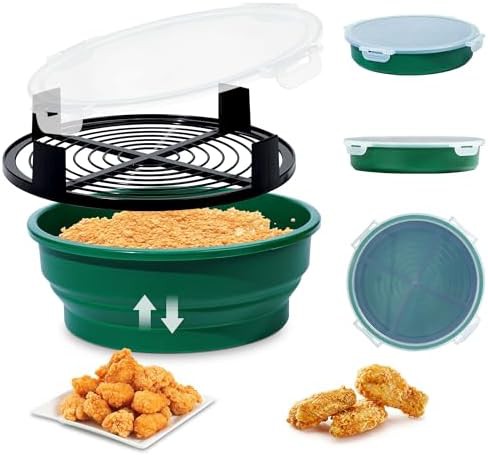 Collapsible Silicone Breading Shaker in Olive Green