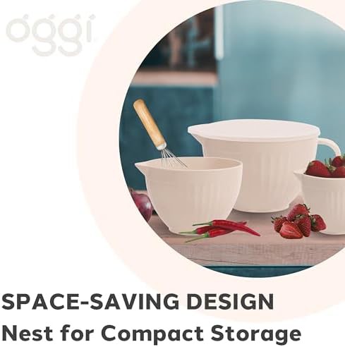 Nested plastic mixing bowls with pour spout — photo 4