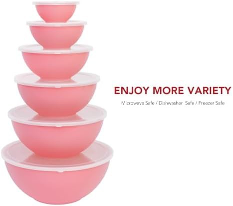 Pink nesting bowls with airtight lids — photo 4