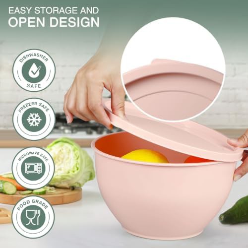 Microwave Safe Plastic Serving and Mixing Bowls — photo 3