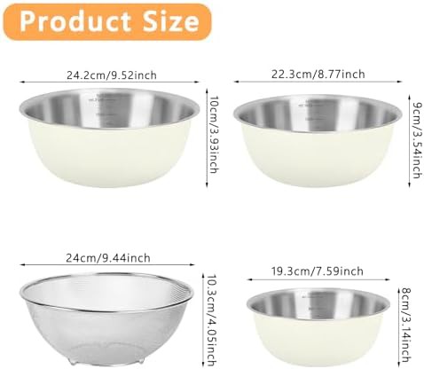 White colander and strainer mixing set — photo 4