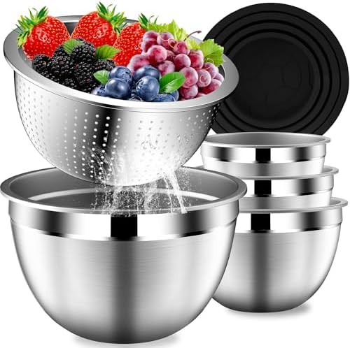 Stainless Steel Mixing Bowls with Colander