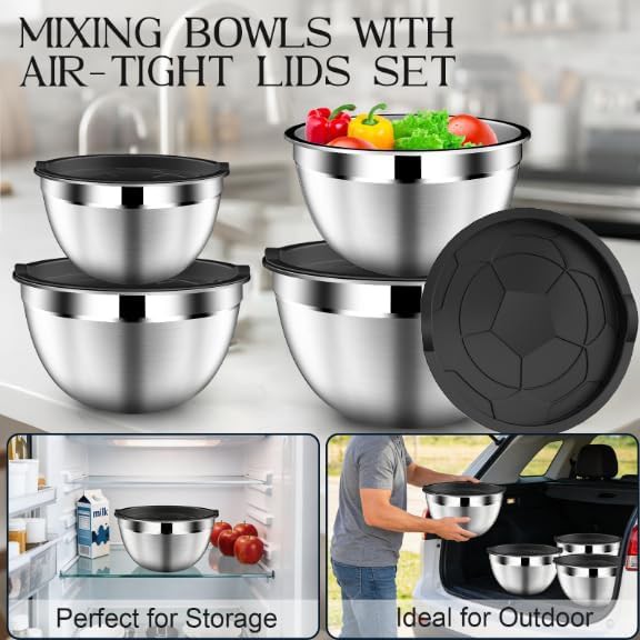 Stainless Steel Mixing Bowls with Colander — photo 3