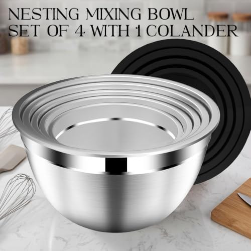Stainless Steel Mixing Bowls with Colander — photo 4
