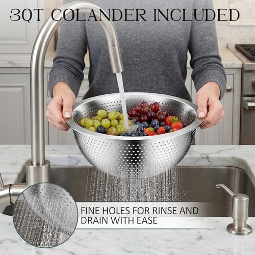 Stainless Steel Mixing Bowls with Colander — photo 5