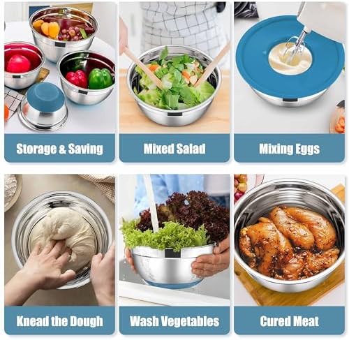 Blue nesting bowls with grater attachments — photo 4
