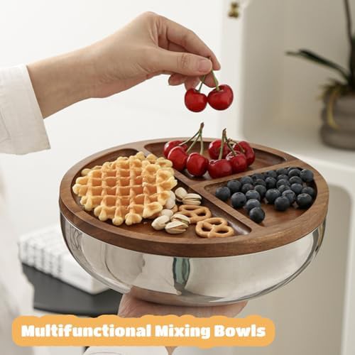 Stainless Steel Mixing Bowls with Wood Lids — photo 2