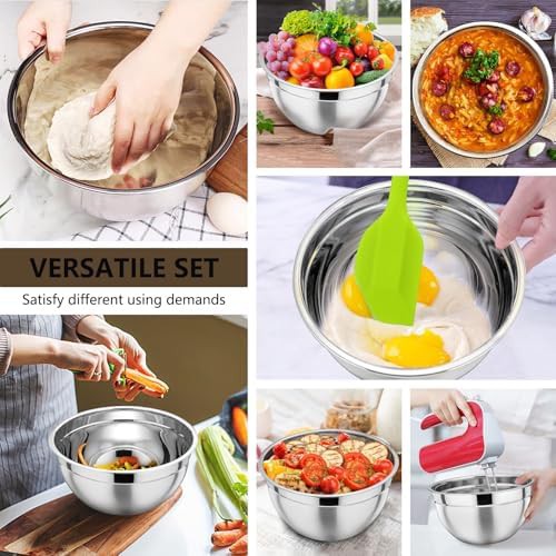 Seven piece khaki stainless steel salad bowls — photo 4