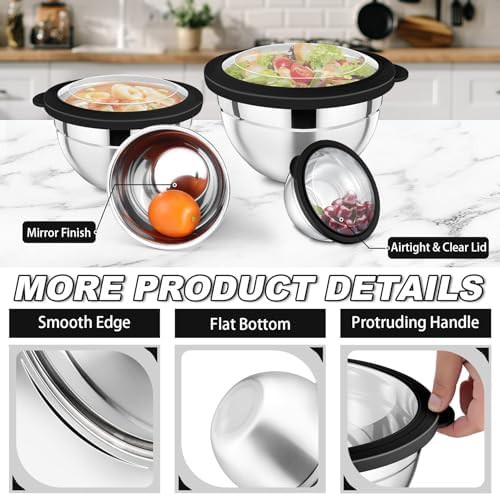 Seven piece black nesting mixing bowl set — photo 3