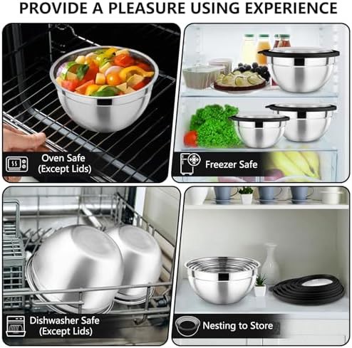 Seven piece black nesting mixing bowl set — photo 5