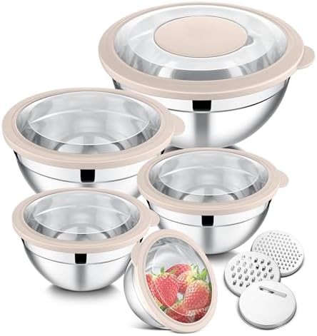 Khaki five piece set with grater attachments