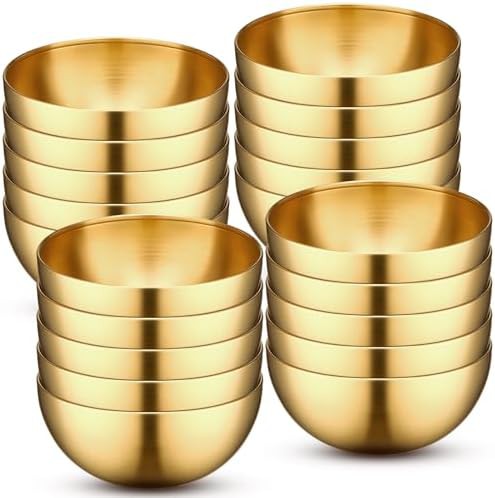 Gold stainless steel aesthetic serving bowls