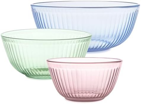 Unlidded Sculpted Tinted Glass Three Piece Set