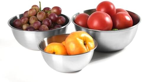 Large Nested Steel Bowls with Scale