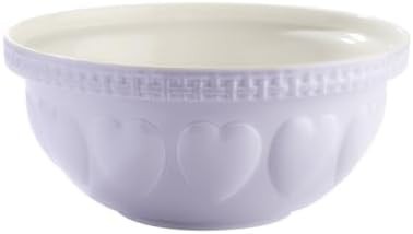 Lavender hearts embossed ceramic mixing bowl