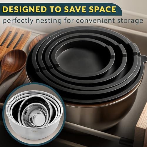 Black Stainless Steel Bowls with Grater Lids — photo 5