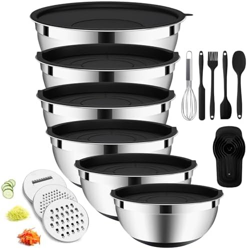 Black Silicone Bottom Mixing Bowls