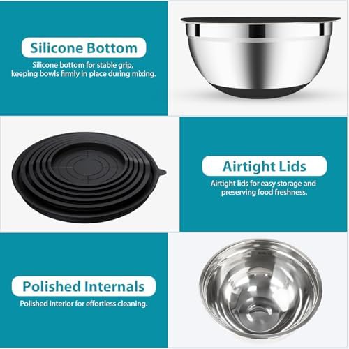 Black Silicone Bottom Mixing Bowls — photo 3