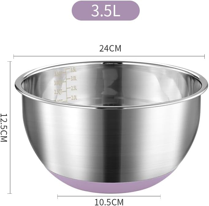 Stainless Steel Kitchen Bowl with Silicone Bottom — photo 3