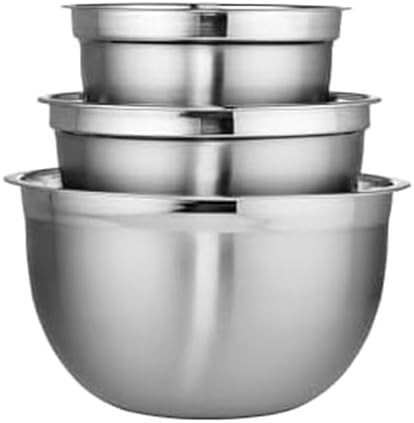 Stainless steel meal prep nesting bowls