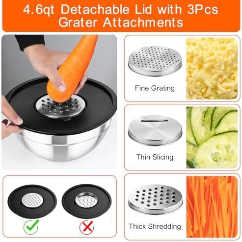 Metal salad bowls with grater lids — photo 3