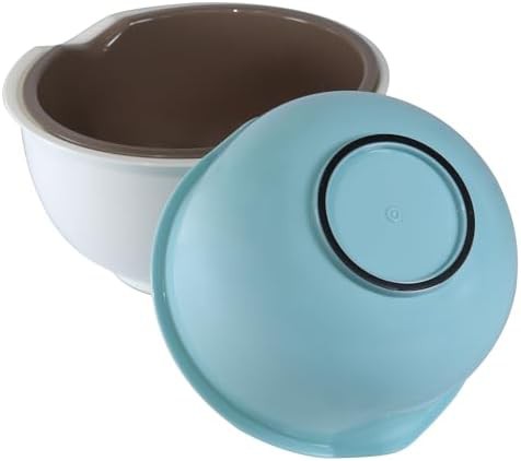 Blue and white plastic bowls with spouts — photo 3