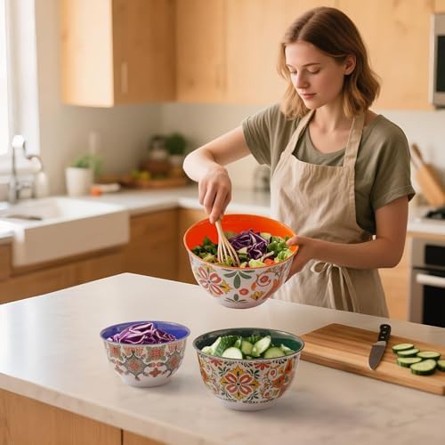 Aztec bloom melamine salad bowl set — photo 4