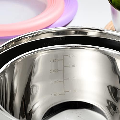 Three Piece Nesting Metal Bowl Set with Lids — photo 4