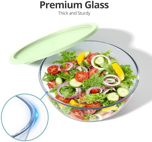 Clear glass salad and serving mixing bowl — photo 3