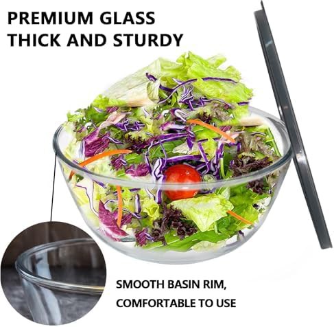 Large glass dough bowl with lid — photo 4