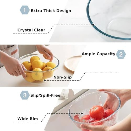 Thick glass nesting kitchen bowl set — photo 4