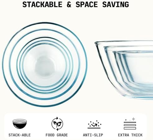 Thick glass nesting kitchen bowl set — photo 5