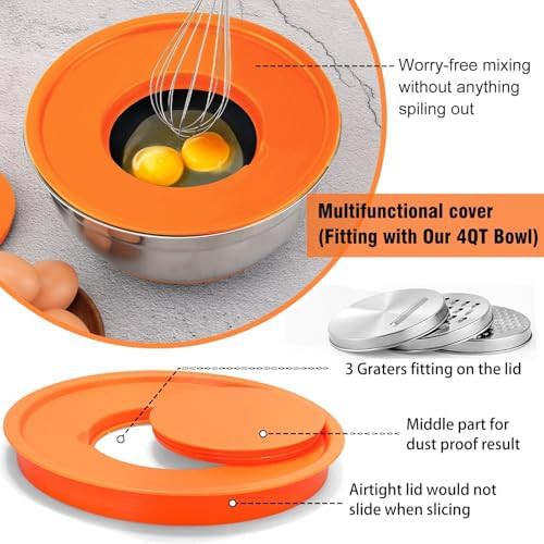 Multicolor nesting bowls with grater set — photo 4