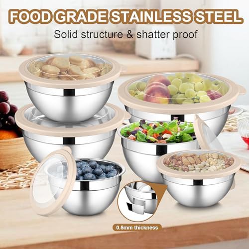 Stainless Steel Cooking Bowls with Visible Lids — photo 3